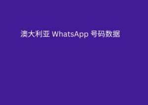 澳大利亚 WhatsApp 号码数据