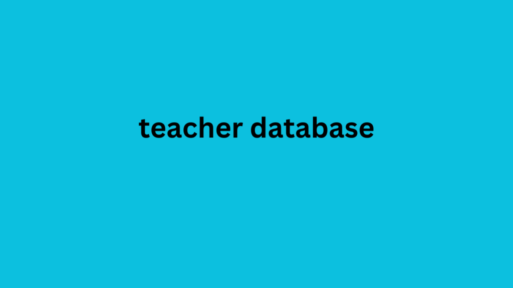 teacher database