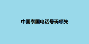 中国泰国电话号码领先