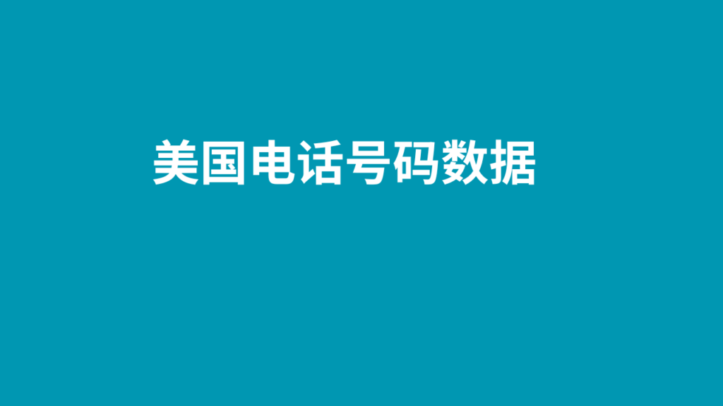 美国电话号码数据