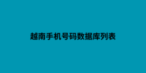 越南手机号码数据库列表