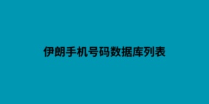 伊朗手机号码数据库列表