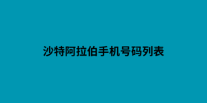 沙特阿拉伯手机号码列表