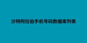 沙特阿拉伯手机号码数据库列表