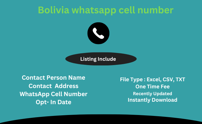 Bolivia whatsapp cell number